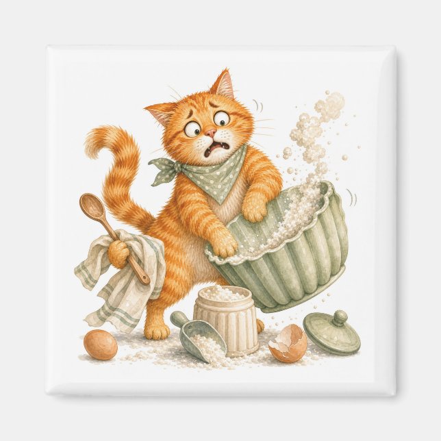 Küchen-Lustiger-Katzen-Magnet  Magnet (Vorne)