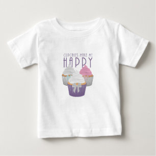 Kuchen machen mich glücklich baby t-shirt
