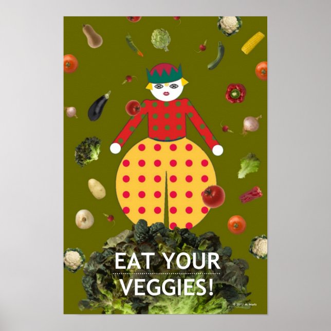 Küchen Martzkin "IHRE VEGGIEN ESSEN!" Poster (Vorne)