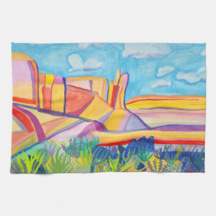 Küchen-Mesa-Aquarell New Mexico Geschirrtuch