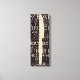 Küchen-Messer mit Wörtern Leinwanddruck