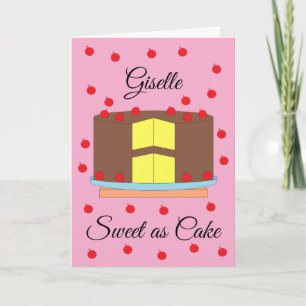 Kuchen mit Kirschen: rosa Leere Karte