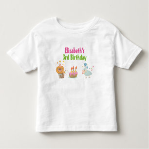 Kuchen mit Party Lion und Ballon Schafe Geburtstag Kleinkind T-shirt