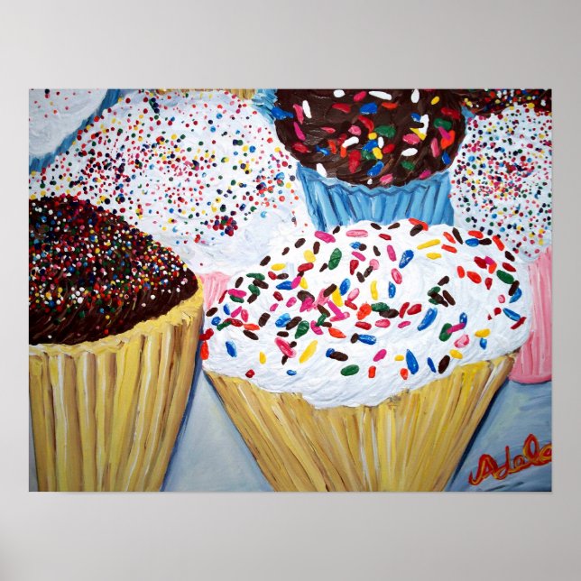"Kuchen mit Sprinklen" Poster (Vorne)