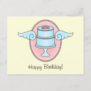 Kuchen mit Wings Postkarte