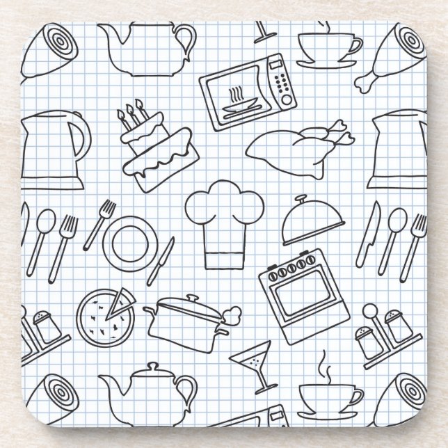 Küchen-Muster 4 Getränkeuntersetzer (Vorderseite)