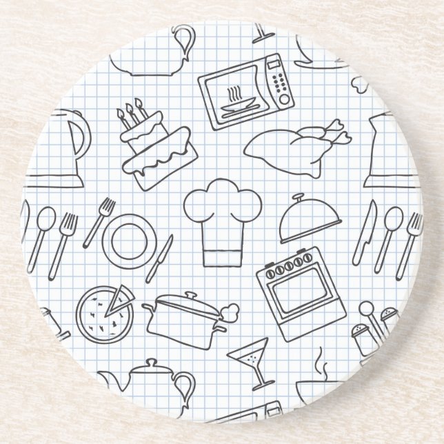 Küchen-Muster 4 Getränkeuntersetzer (Vorne)