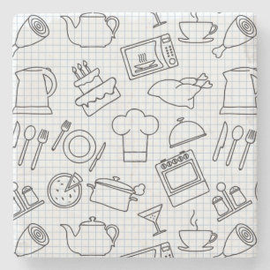 Küchen-Muster 4 Steinuntersetzer