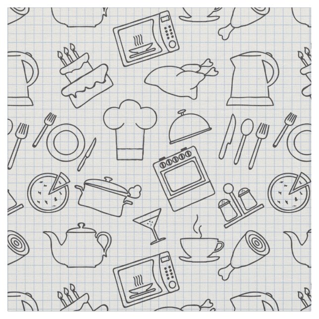 Küchen-Muster 4 Stoff (Nahaufnahme)