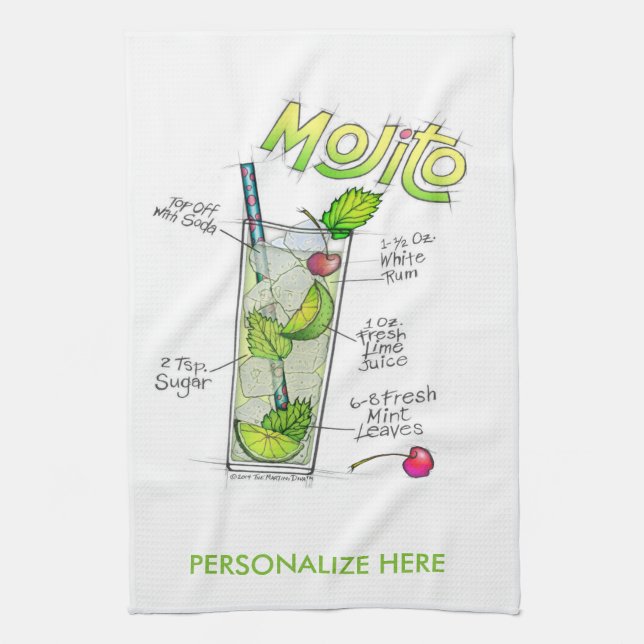 KÜCHEN-oder BAR-TÜCHER - MOJITO Geschirrtuch (Vertikal)