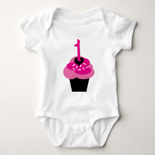 Kuchen-personalisiertes Shirt-erster Geburtstag Baby Strampler