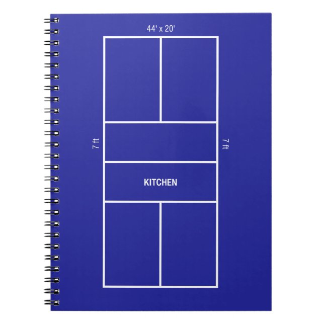 Küchen-Pickleball-Plandiagramm Notizblock (Vorderseite)
