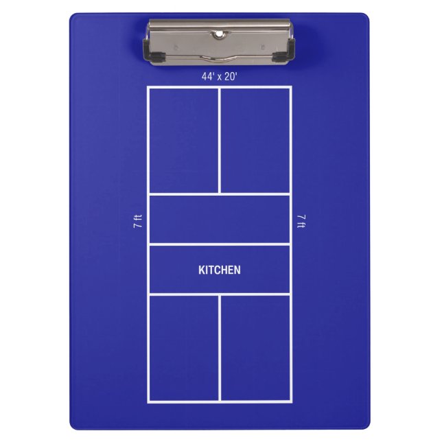 Küchen-Pickleball-Platz-Diagramm Klemmbrett (Vorderseite)