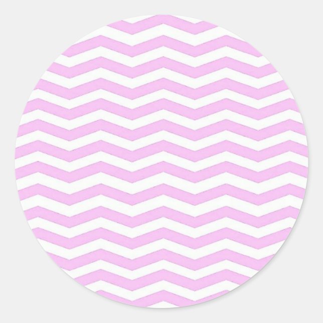 Kuchen Pink Chevron Stripes Runde Sticker (Vorderseite)