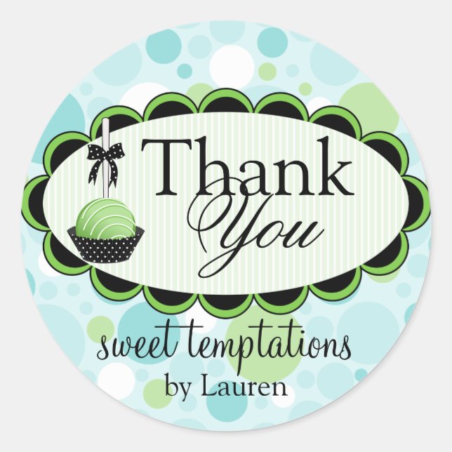 Kuchen Pop Bäckerei Danke Box Siegel Runder Aufkleber (Vorderseite)