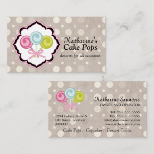 Kuchen-Pop-Bäckerei Visitenkarte