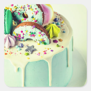 Kuchen Quadratischer Aufkleber