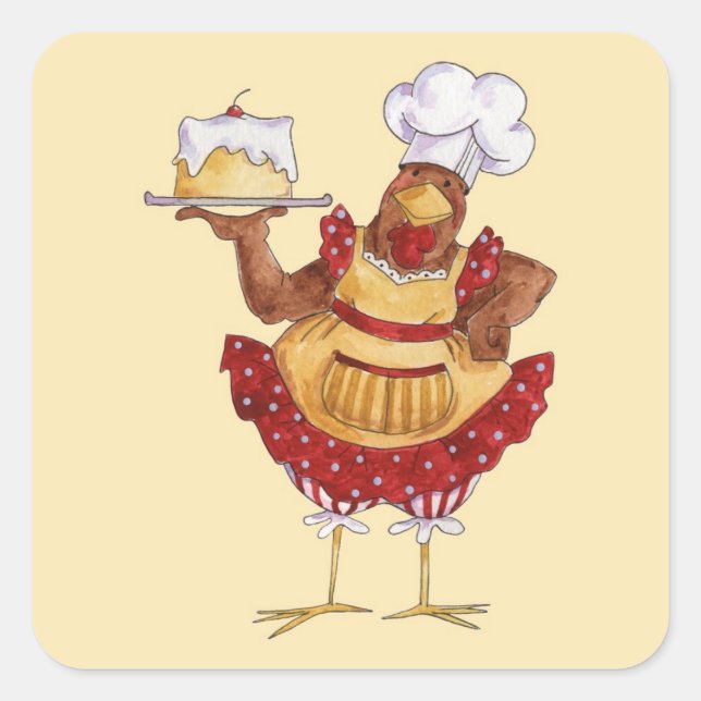 Kuchen Quadratischer Aufkleber (Vorderseite)