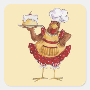 Kuchen Quadratischer Aufkleber