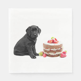 Kuchen - Schwarzes Labor Serviette