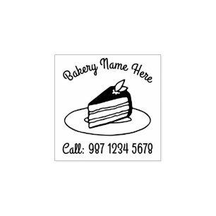 Kuchen Slice Bäckerei Konditorei Gummistempel
