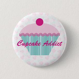 Kuchen-Süchtig-Knopf/Abzeichen Button