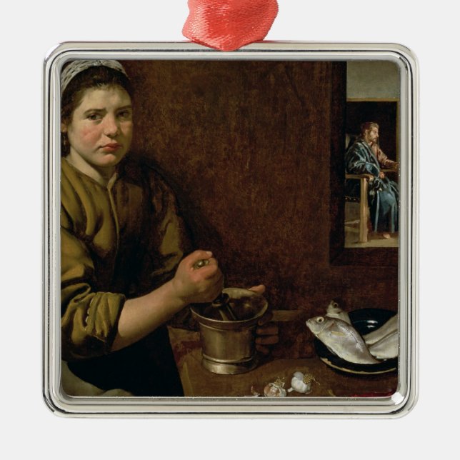 Küchen-Szene Silbernes Ornament (Vorne)