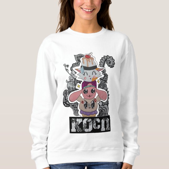 Kuchen-Totempfahlstrickjacke Sweatshirt (Vorderseite)