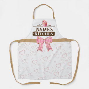 Küchen- und Aquarell-Pink-Cupcake mit eigenem Name Schürze