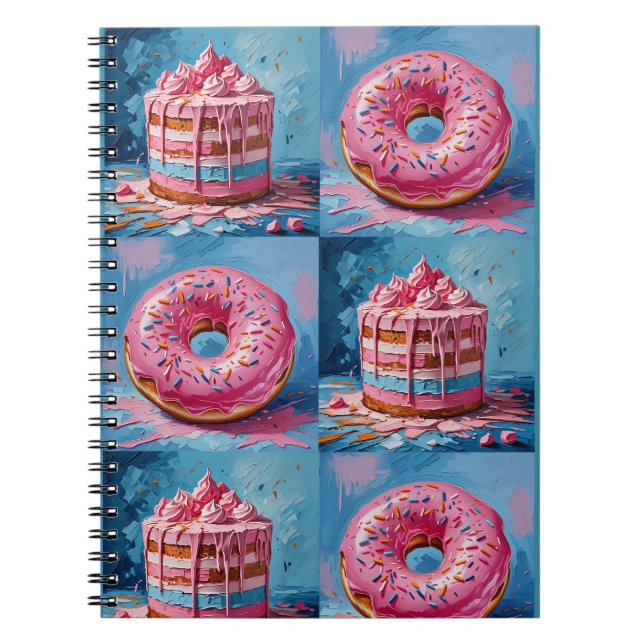 Kuchen und Donut-Notebook Notizblock (Vorderseite)