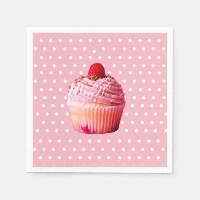 Kuchen und Dots farbenfrohe Napkins Serviette (Vorderseite)