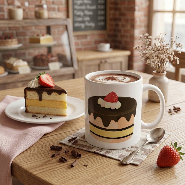 Kuchen und Erdbeere Kaffeetasse (Von Creator hochgeladen)