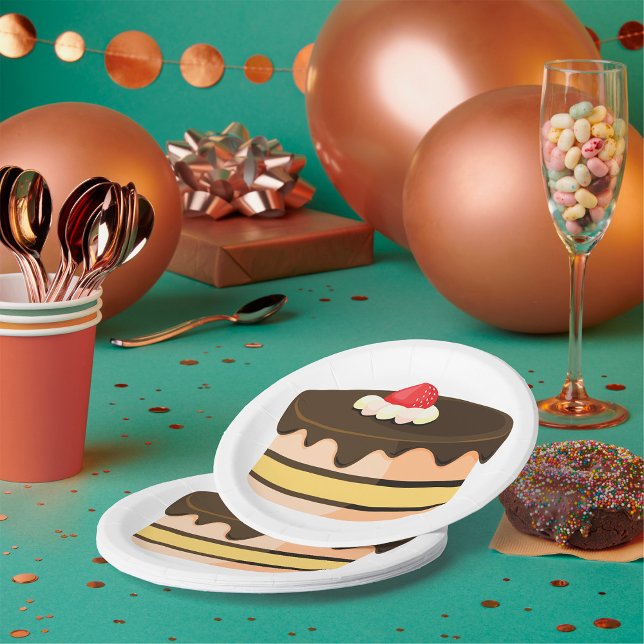 Kuchen und Erdbeere Pappteller (Von Creator hochgeladen)