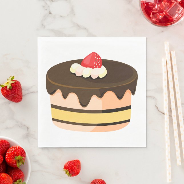 Kuchen und Erdbeere Serviette (Von Creator hochgeladen)