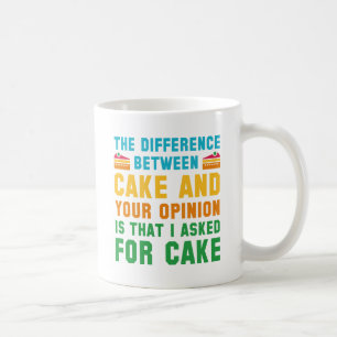 Kuchen und Ihre Meinung Kaffeetasse