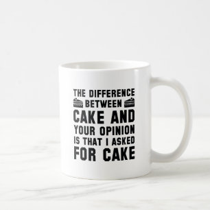 Kuchen und Ihre Meinung Kaffeetasse