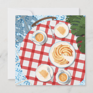 Kuchen und Kaffee für zwei Personen Einladung