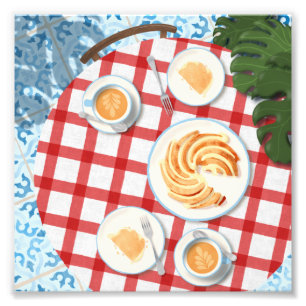 Kuchen und Kaffee für zwei Personen Fotodruck