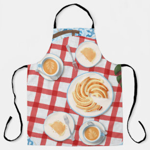 Kuchen und Kaffee für zwei Personen Schürze