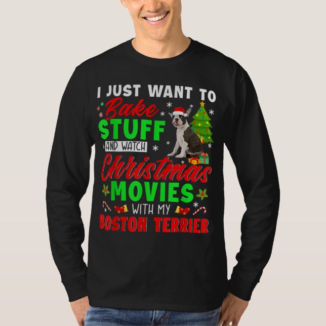 Kuchen und Weihnachtsfilme mit meinem Bost ansehen T-Shirt (Vorderseite)