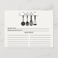 Küchen Utensil Brautparty Recipe Cards
