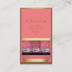 Kuchen-Visitenkarte-rosa Hintergrund Visitenkarte
