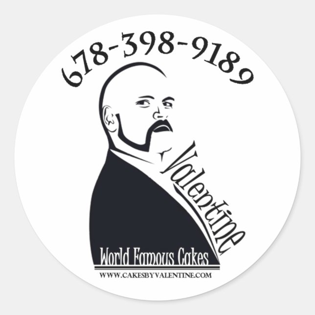 Kuchen von Valentine Runder Aufkleber (Vorderseite)