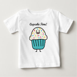 Kuchen-Zeit mit besprüht süßen Nachtischfondant Baby T-shirt