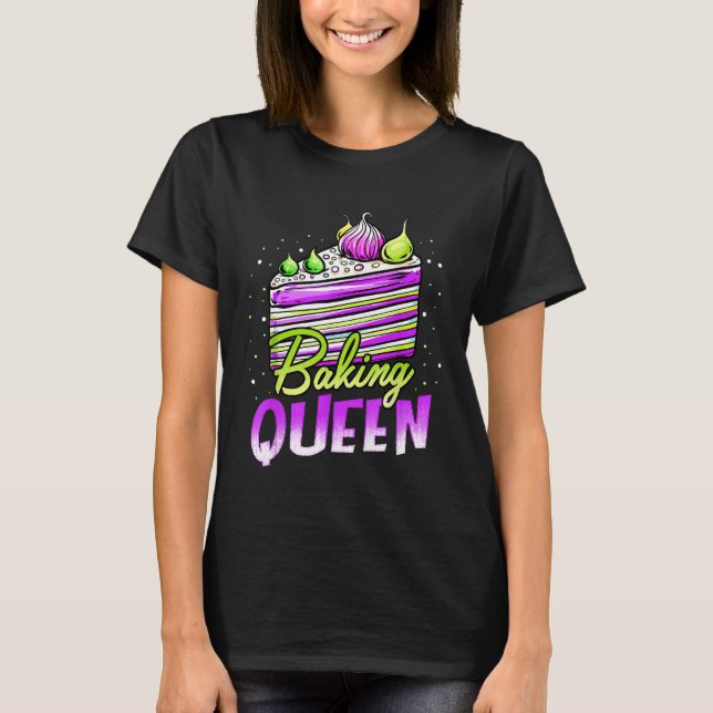 Kuchenbacken Queen Cupcake Bäckereien Konditorware T-Shirt (Vorderseite)