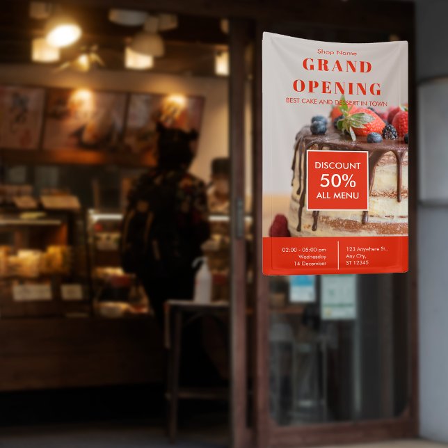 Kuchenbackerei Kleines Unternehmen Große Eröffnung Banner (Cake Bakery Small Business Grand Opening Banner)