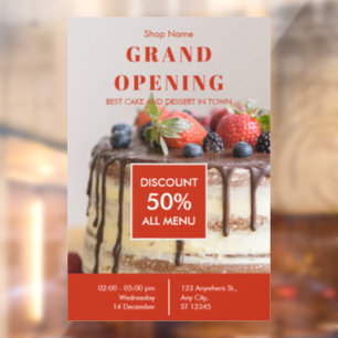 Kuchenbackerei Kleines Unternehmen Große Eröffnung Fensteraufkleber