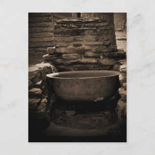 Küchenbezogene Sepia-Fotos Postkarte