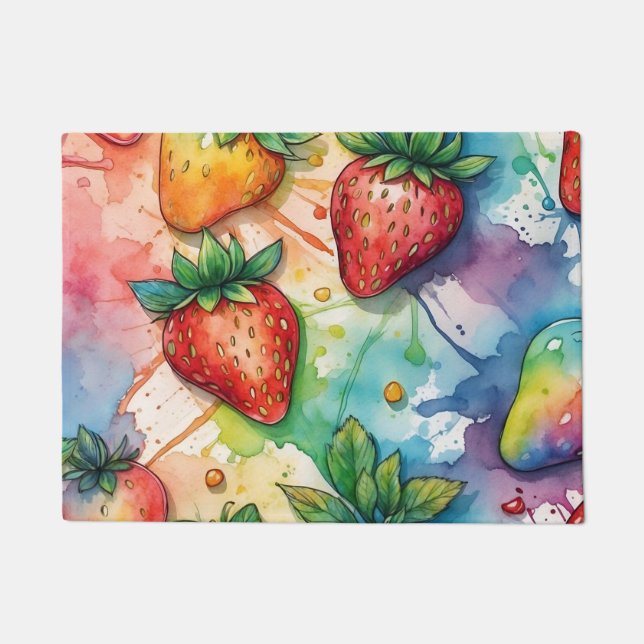 Küchenbodenmatte Erdbeere Erdbeeren Fußmatte (Vorderseite)
