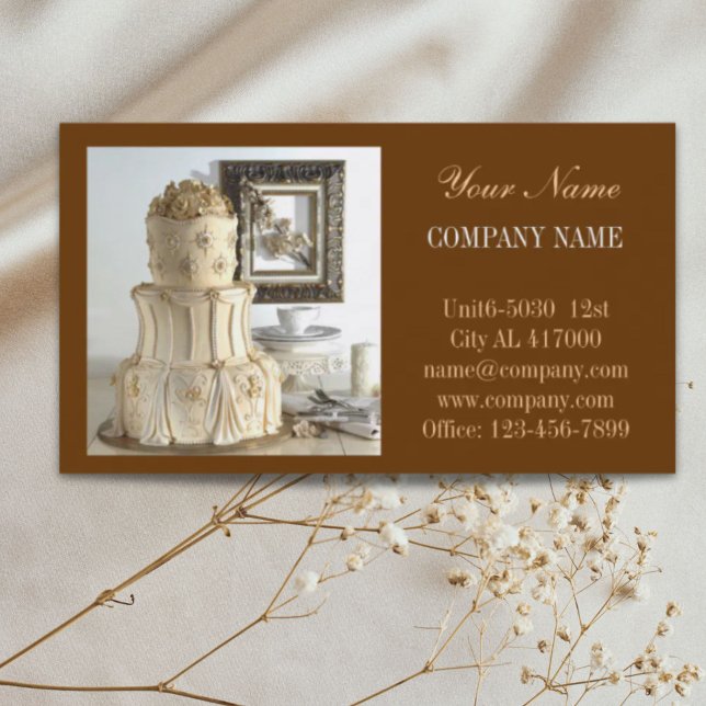 Kuchendekorator Hochzeitstorte Visitenkarte (dessert bakery cake decorator wedding cake business card)